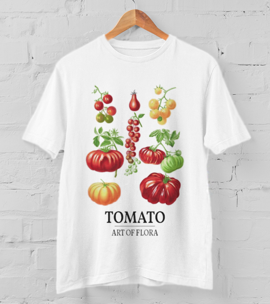 Tomato Art Of Flora Vegetables And Leaves Botanical Collection T-Shirt