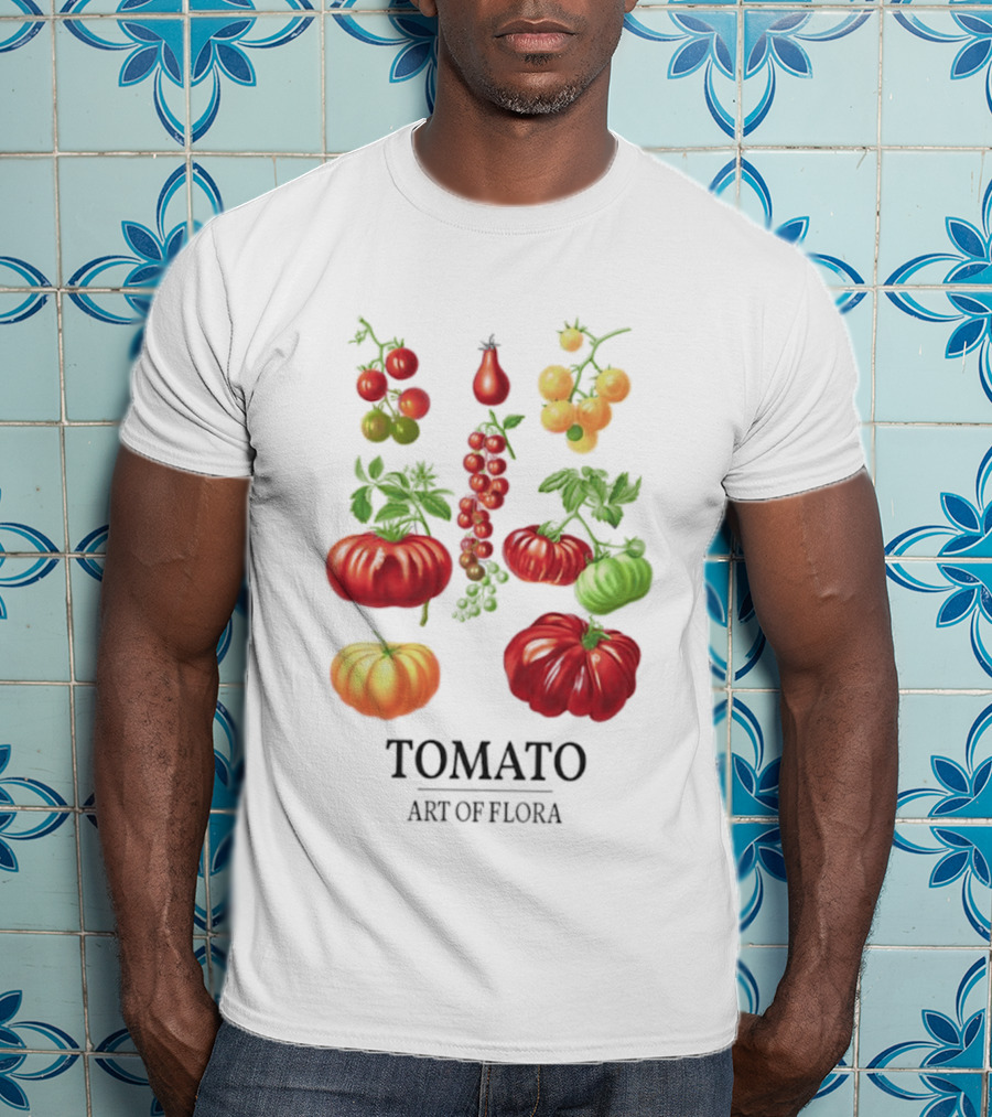 Tomato Art Of Flora Vegetables And Leaves Botanical Collection T-Shirt