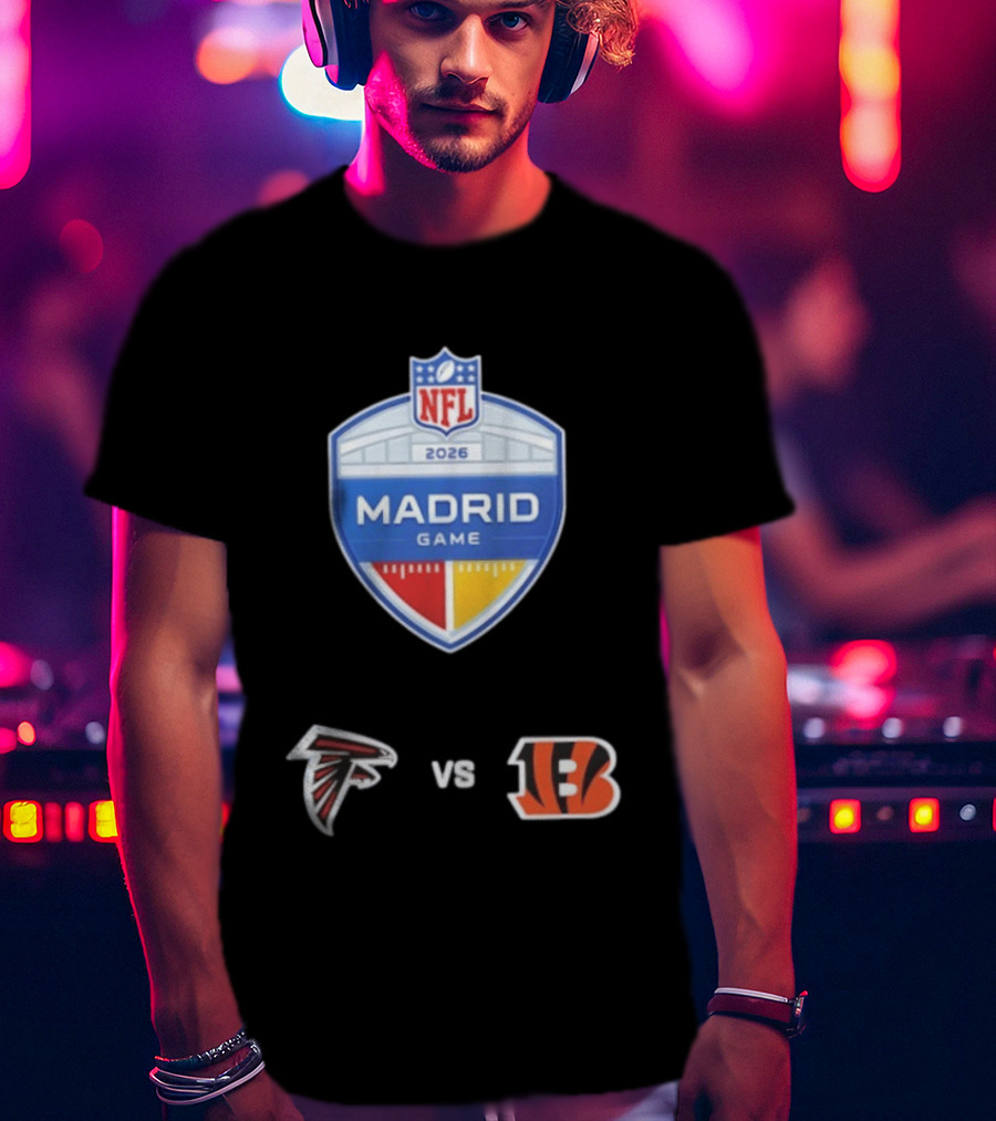 Atlanta Falcons Vs Cincinnati Bengals NFL 2026 Madrid Game Matchup T-Shirt