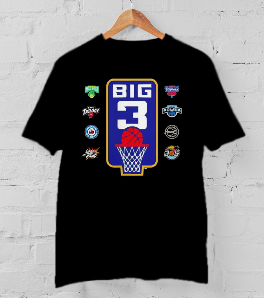 BIG3 Trilogy Killer 3s 3 Headed Monsters Ball Hogs Triplets 3s Company Power Aliens Ghost Ballers T-Shirt