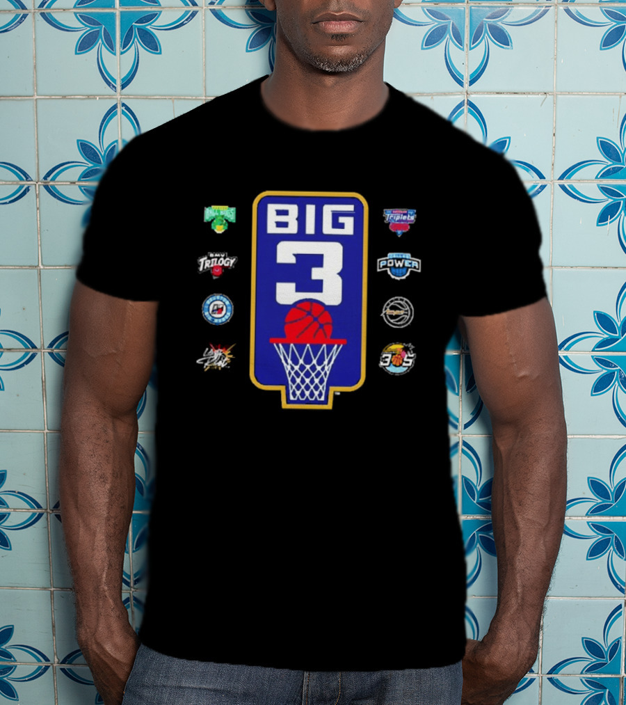 BIG3 Trilogy Killer 3s 3 Headed Monsters Ball Hogs Triplets 3s Company Power Aliens Ghost Ballers T-Shirt