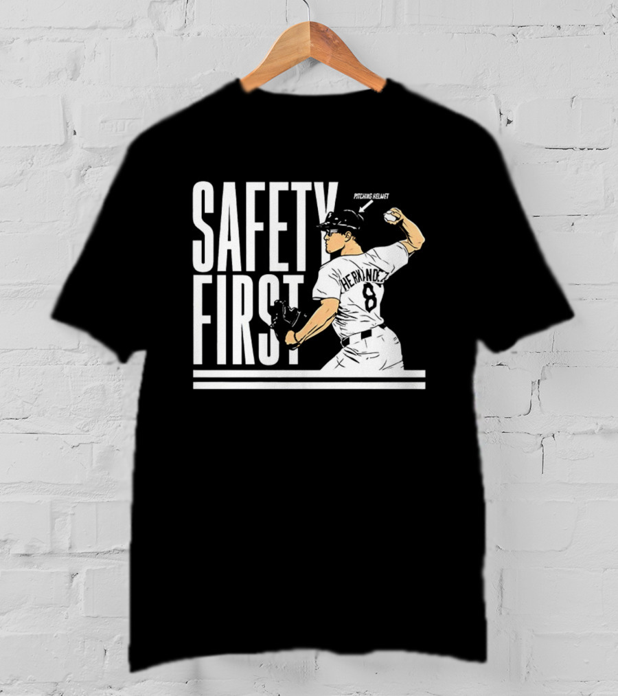 Kike Hernandez Safety First Number 8 Dodgers Baseball T-Shirt