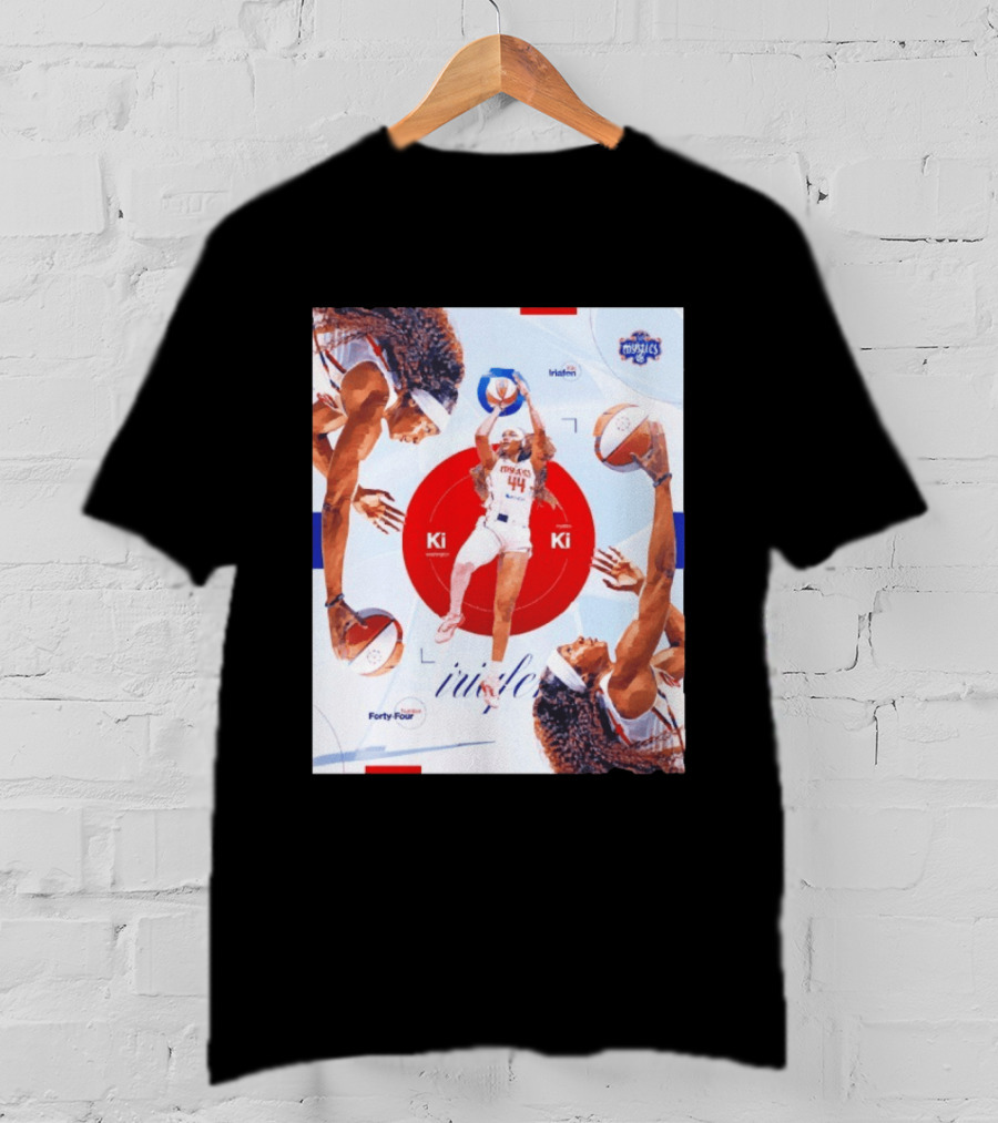 Washington Mystics Player Kiki Iriafen Number Forty Four Basketball Action Montage T-Shirt