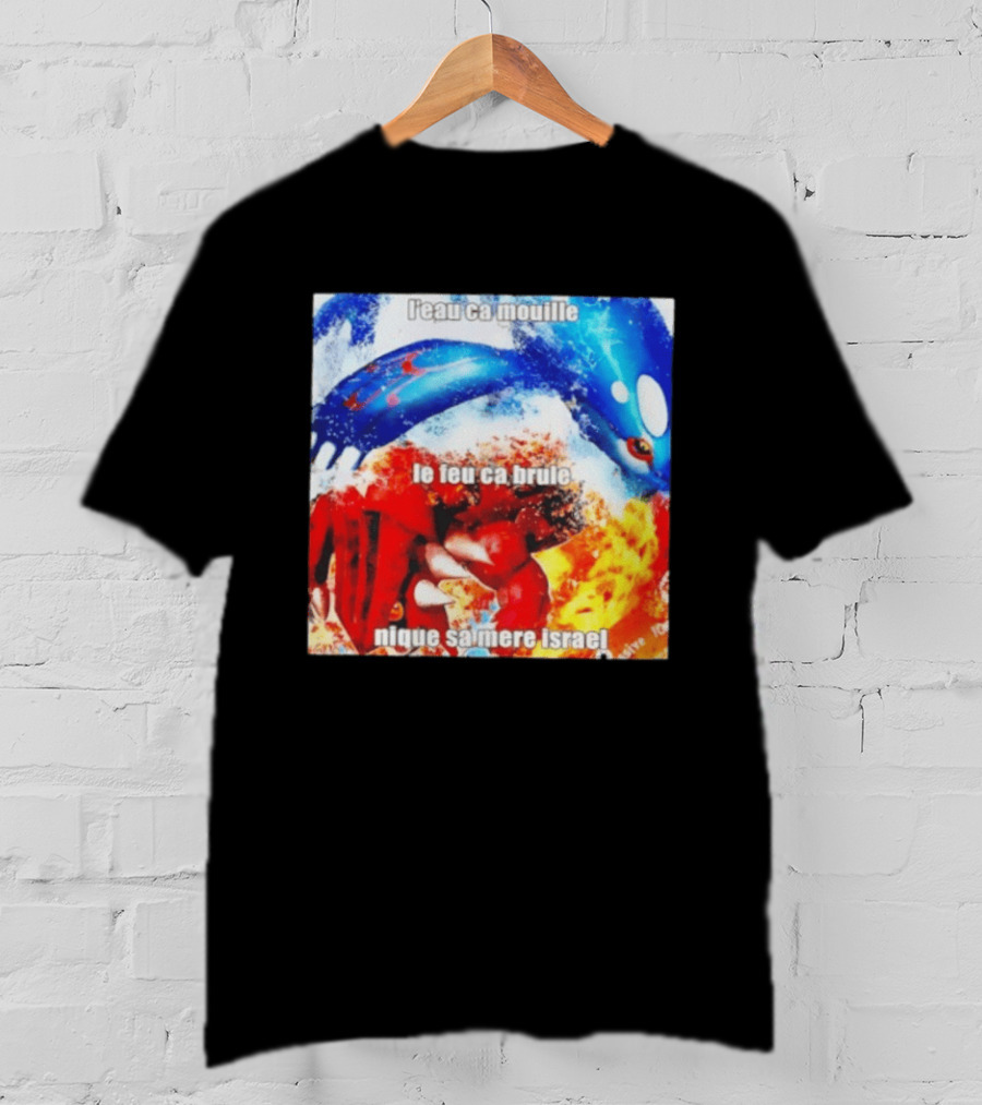L'eau Ca Mouille Le Feu Ca Brule Nique Sa Mere Israel Kyogre Groudon T-Shirt