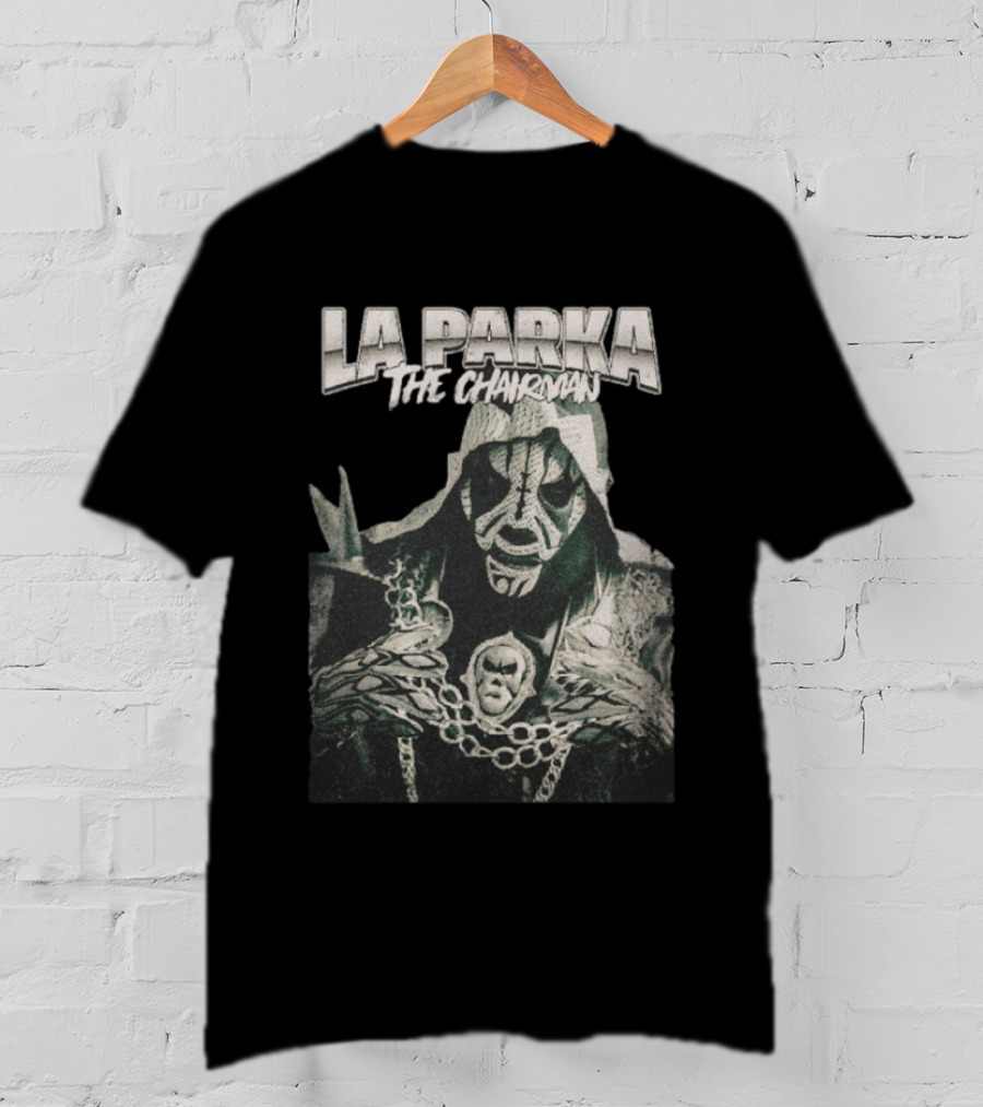 La Parka The Chairman Mexican Wrestler Iconic Mask And Chains T-Shirt