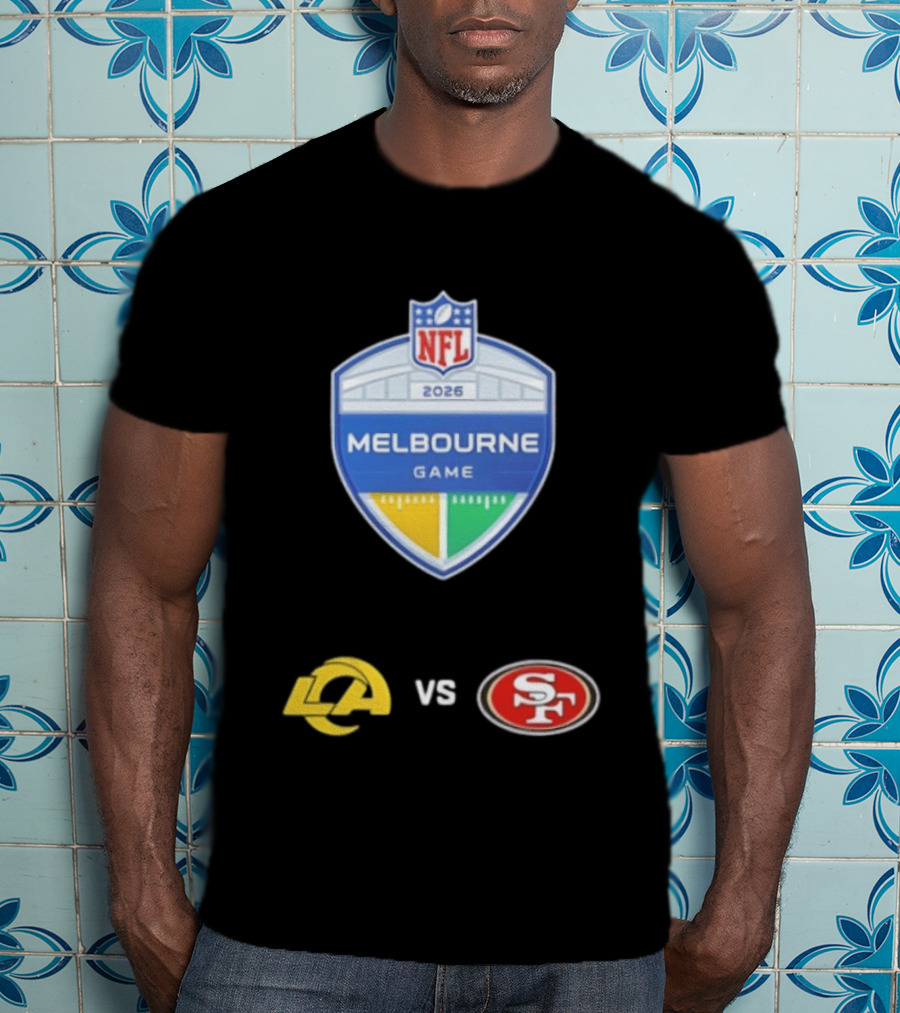 NFL 2026 Melbourne Game Los Angeles Rams Vs San Francisco 49ers Matchup T-Shirt
