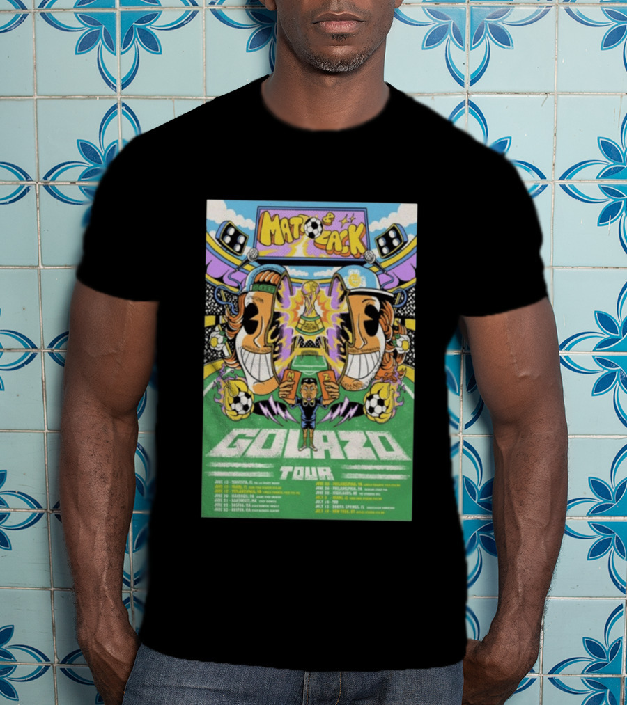 Matt And Zack Golazo Tour 26 June July Soccer Event Featuring Iconic World Cup Trophy And Speaker T-Shirt