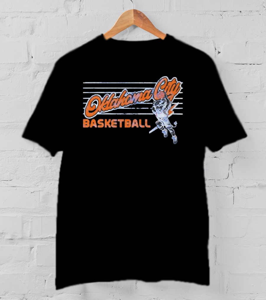 Oklahoma City Basketball Cartoon Slam Dunk T-Shirt