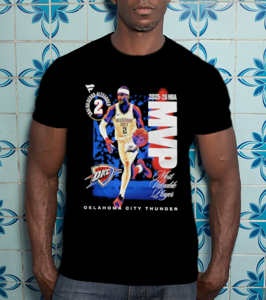 Oklahoma City Thunder Shai Gilgeous Alexander 2025 26 NBA MVP 2 Basketball Legend T-Shirt