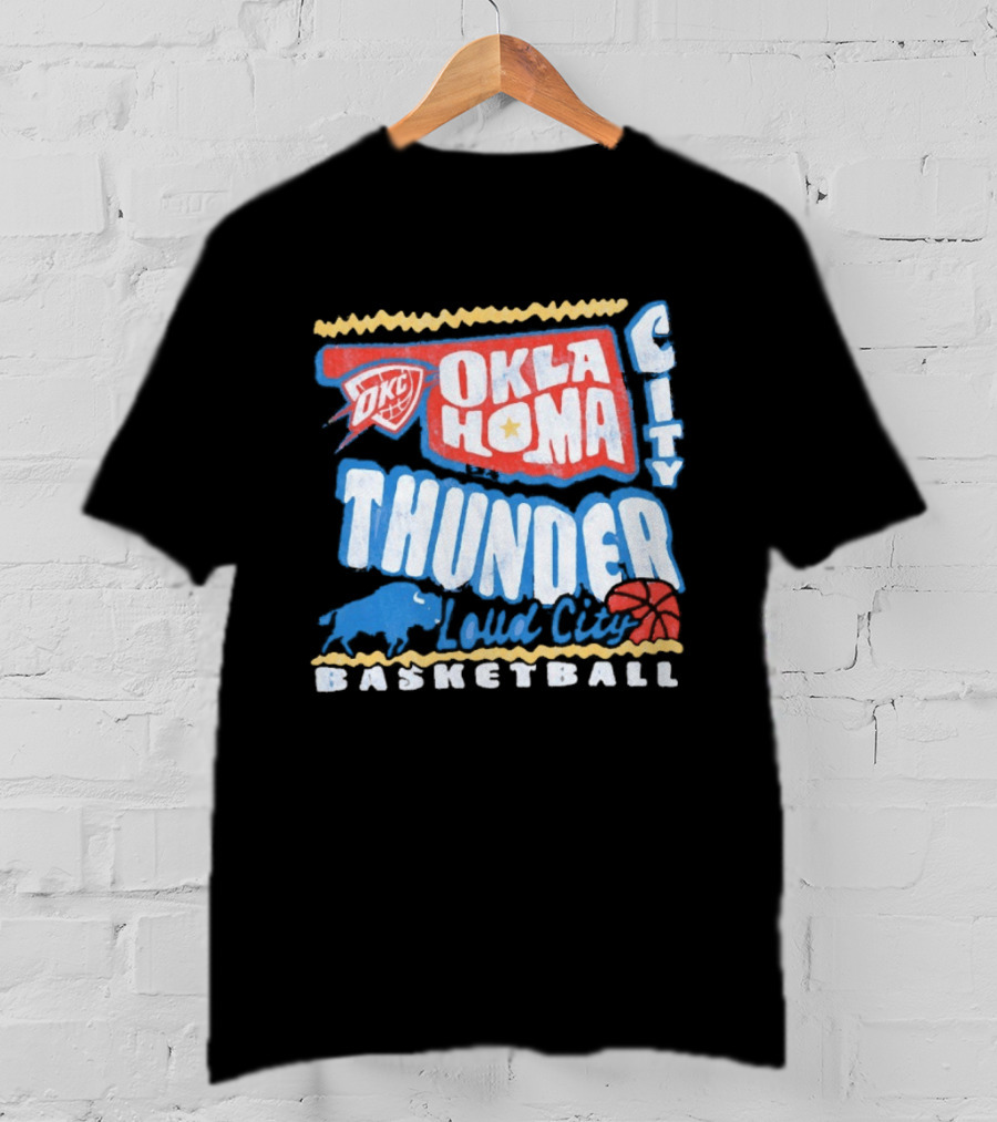 Oklahoma City Thunder Loud City Basketball OKC Team Spirit T-Shirt