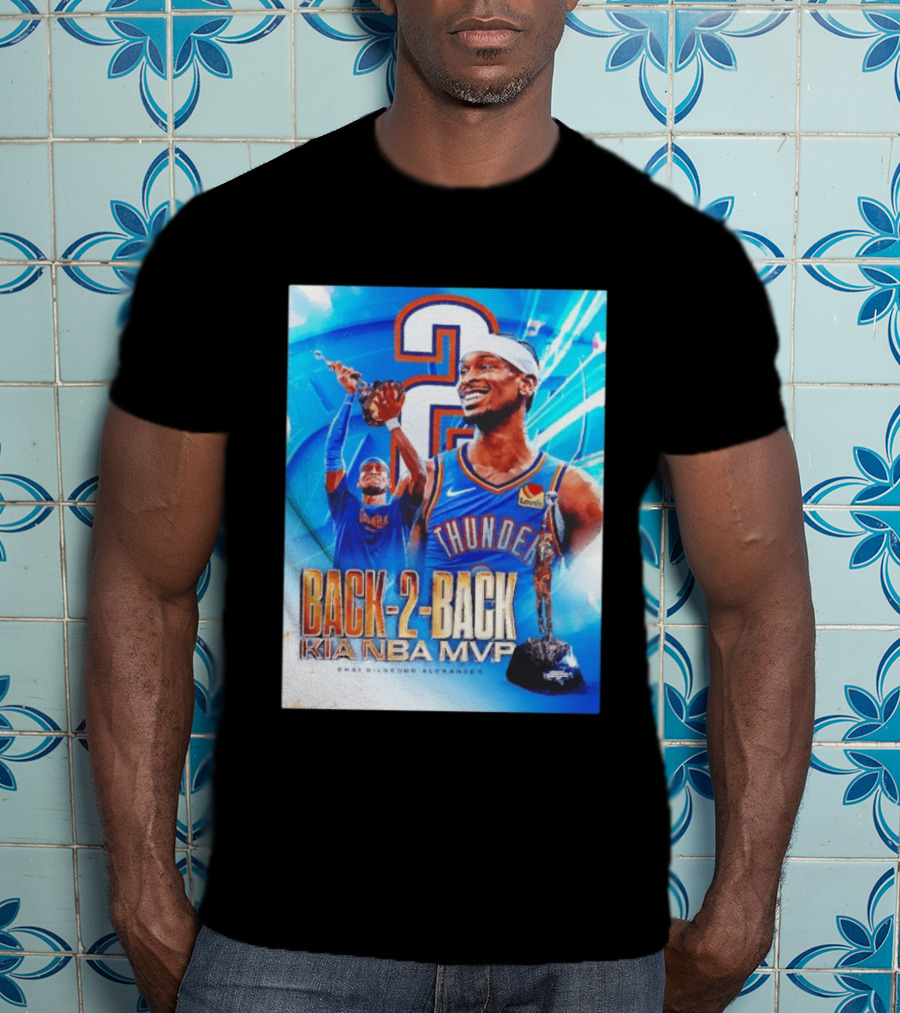 Shai Gilgeous Alexander OKC Thunder Back 2 Back Kia NBA MVP T-Shirt