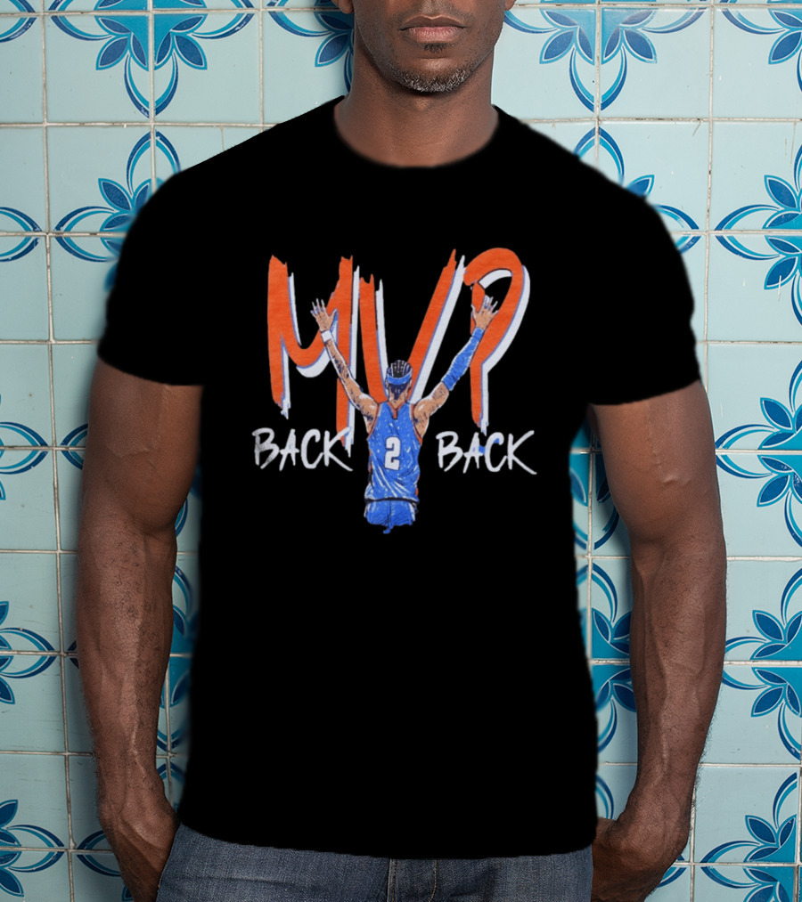 Shai Gilgeous Alexander MVP Back 2 Back OKC Thunder Basketball T-Shirt