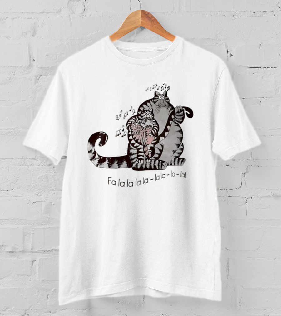 B. Kliban Cat Fa La La La La La La Singing Holiday Cat T-Shirt