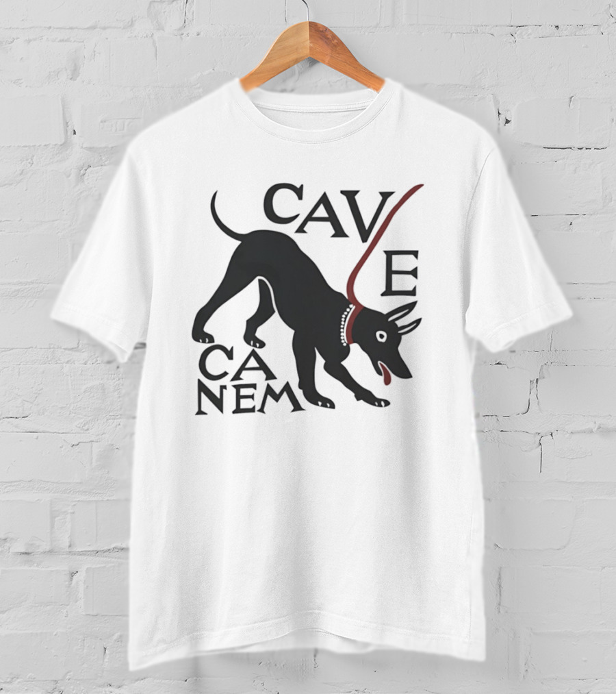 Cave Canem Beware Of The Dog Black Dog T-Shirt