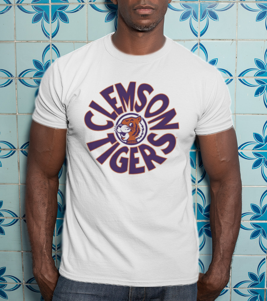 Clemson Tigers Retro Logo Circular T-Shirt