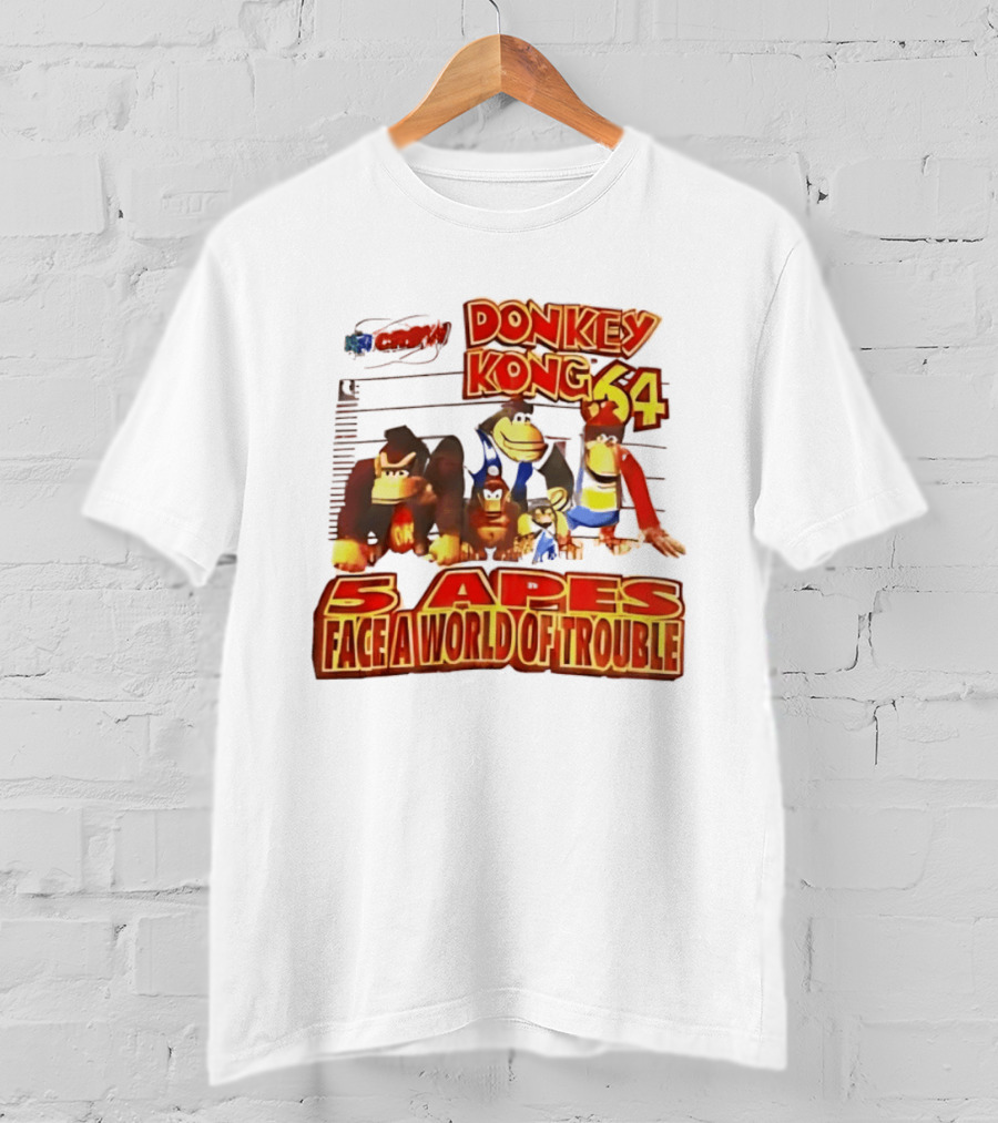 Donkey Kong 64 Five Apes Face A World Of Trouble T-Shirt