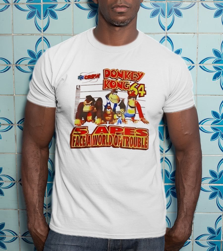 Donkey Kong 64 Five Apes Face A World Of Trouble T-Shirt
