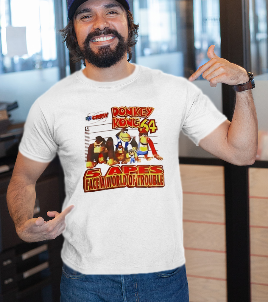 Donkey Kong 64 Five Apes Face A World Of Trouble T-Shirt