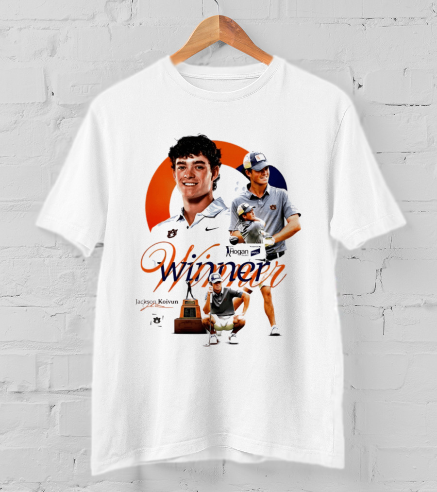 Jackson Koivun Auburn Golf Winner 2026 Trophy Nike Auburn University Golfers T-Shirt