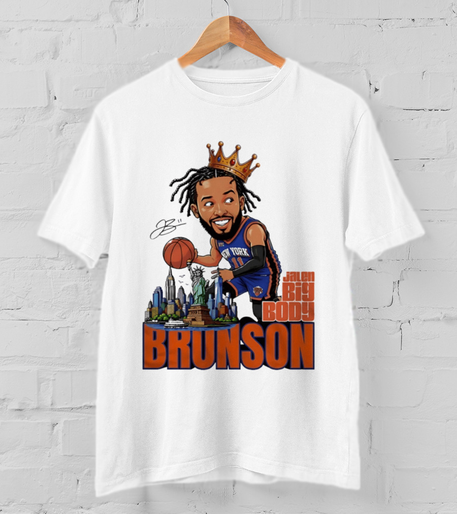 Jalen Brunson New York Knicks Big Body Crown Basketball Skyline Statue Of Liberty T-Shirt