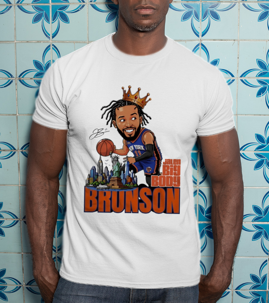 Jalen Brunson New York Knicks Big Body Crown Basketball Skyline Statue Of Liberty T-Shirt