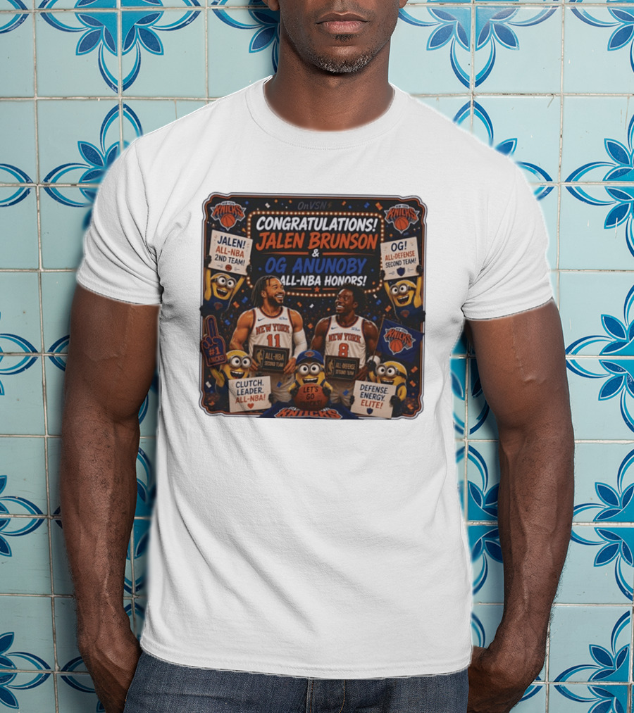 Congratulations Jalen Brunson OG Anunoby New York Knicks AllNBA Honors Second Team T-Shirt