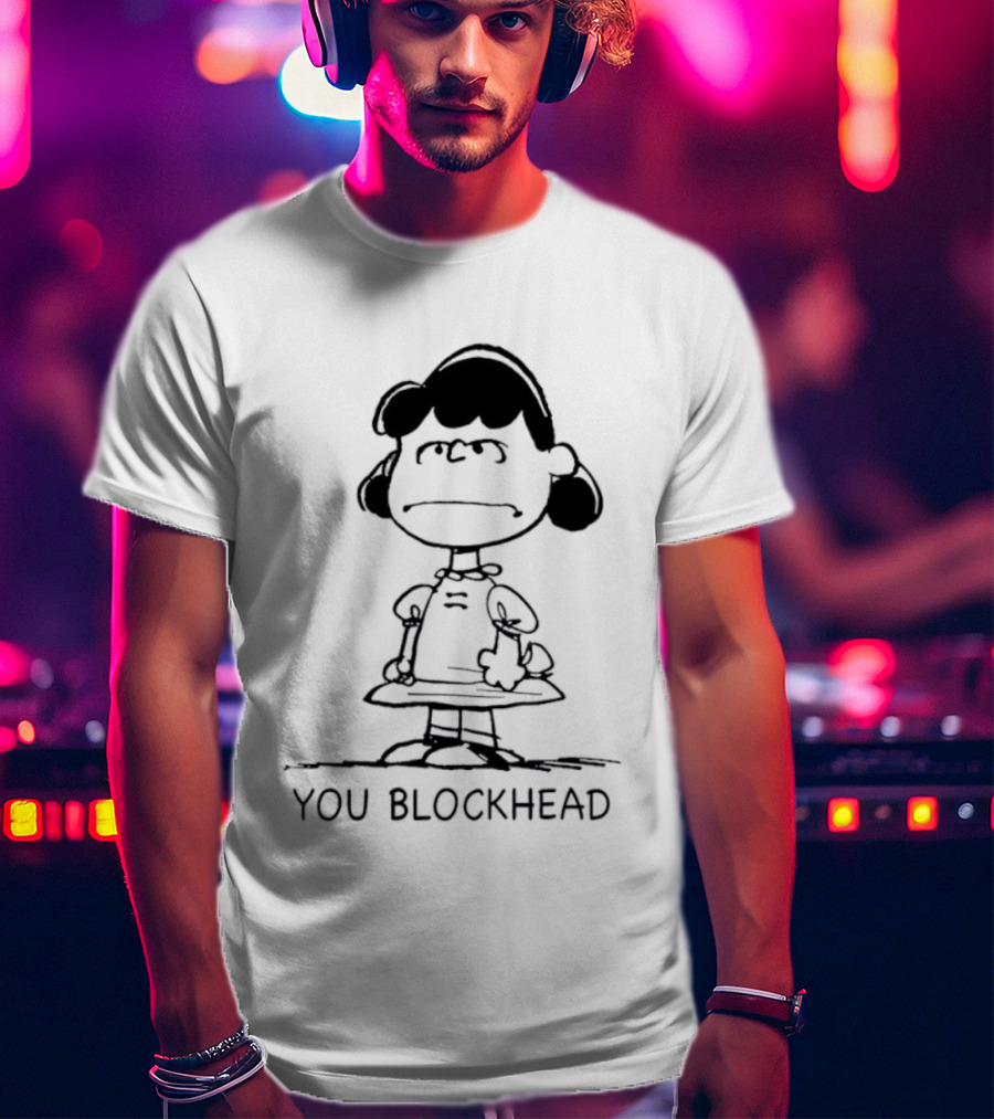 Lucy Peanuts You Blockhead Classic Comic T-Shirt