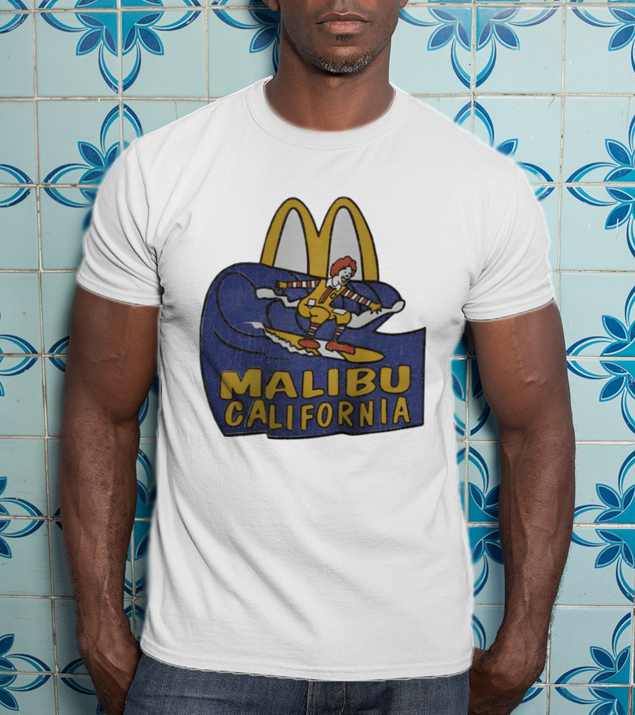 Malibu California Rare Ronald McDonald Surfing McDonald's Golden Arches T-Shirt