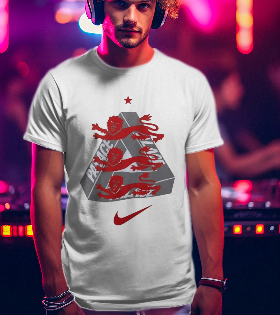 Palace Nike Collaboration With England National Football Team Lions T-Shirt