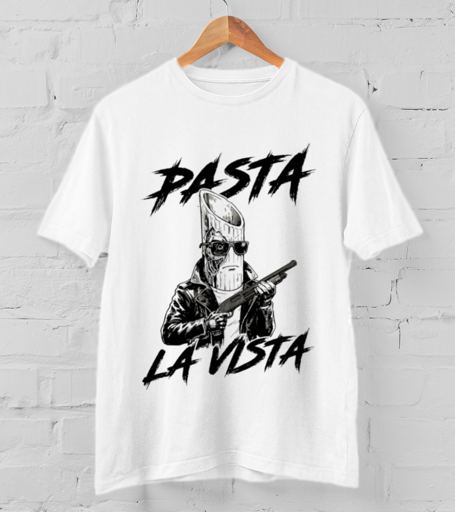 Pasta La Vista Funny Penne Terminator Pun T-Shirt