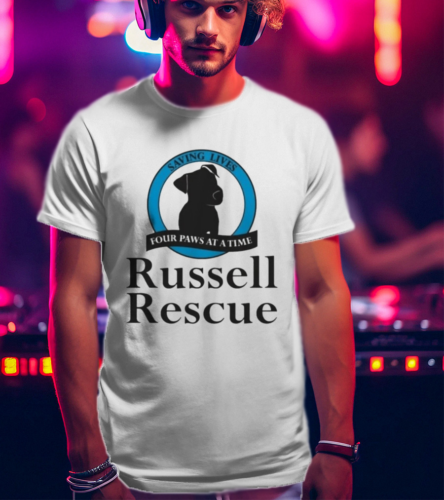 Russell Rescue Saving Lives Four Paws At A Time T-Shirt