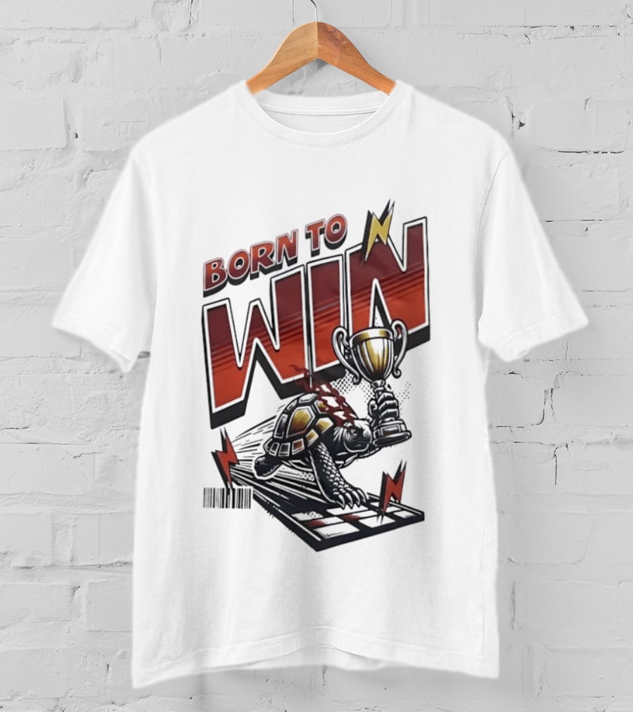 Born To Win Turtle With Trophy Racing T-Shirt
