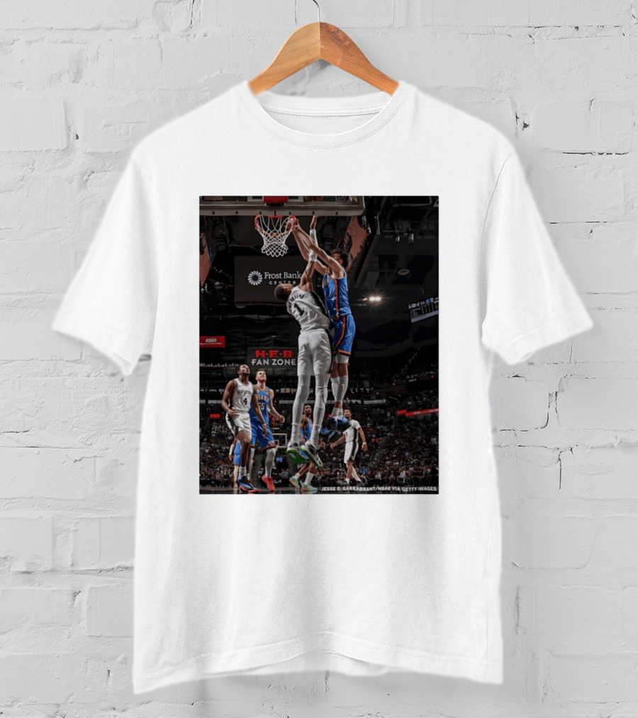 Victor Wembanyama San Antonio Spurs Dunk Vs Oklahoma City NBA Action T-Shirt