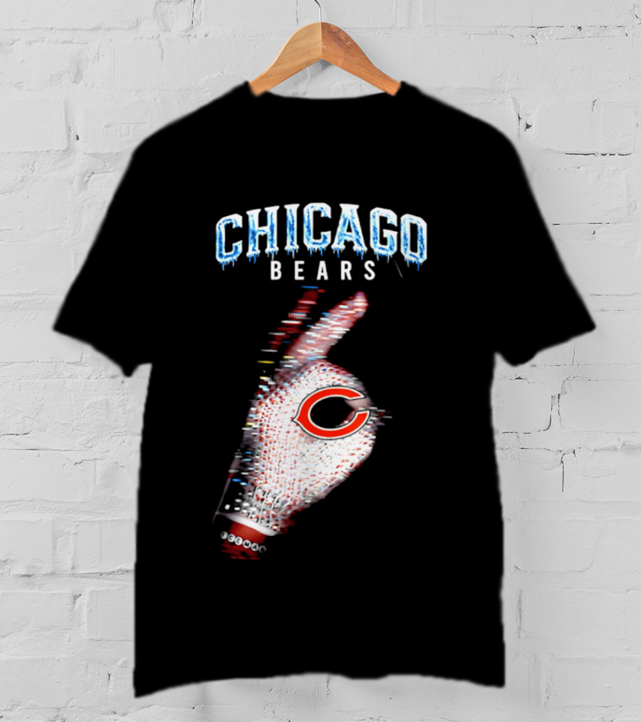 Chicago Bears Iceman 2026 Glitch Effect Football T-Shirt