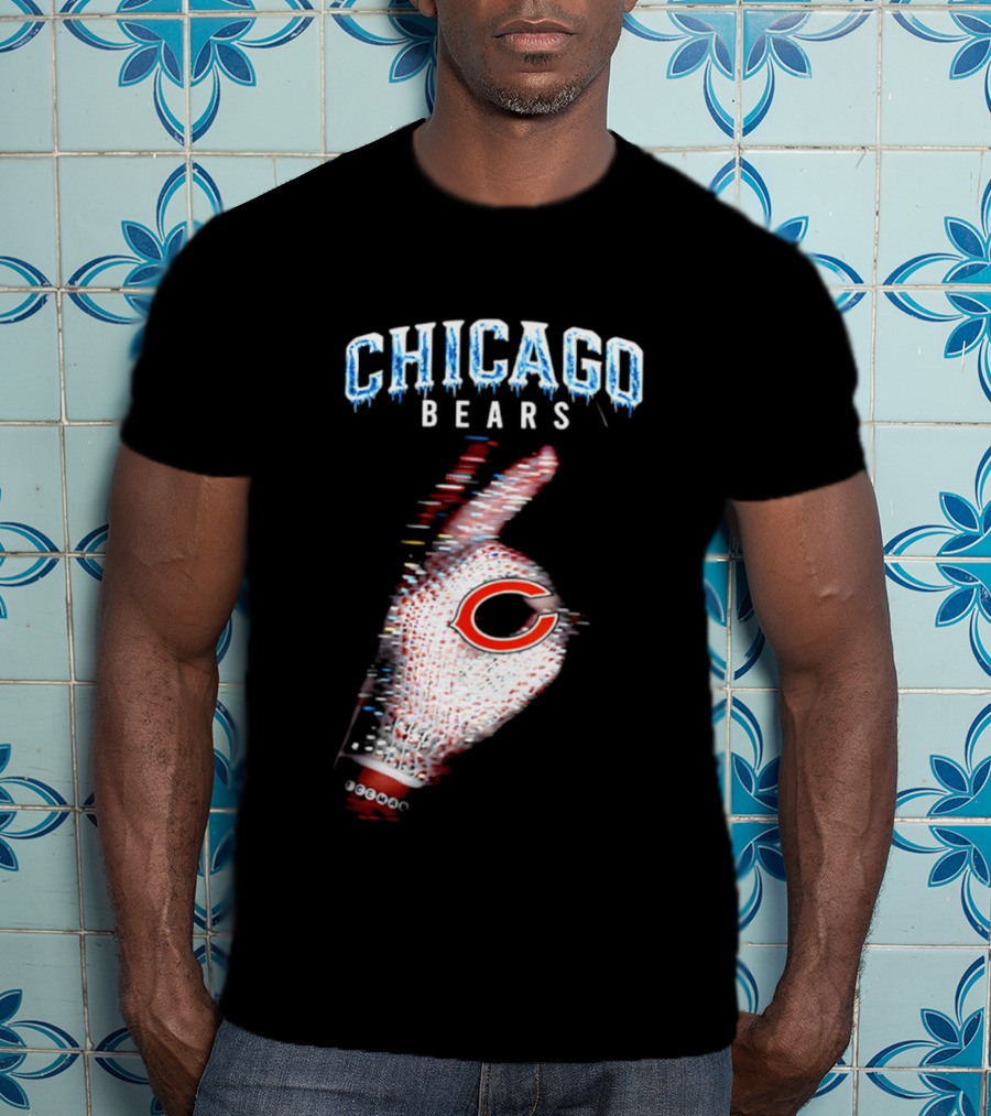 Chicago Bears Iceman 2026 Glitch Effect Football T-Shirt