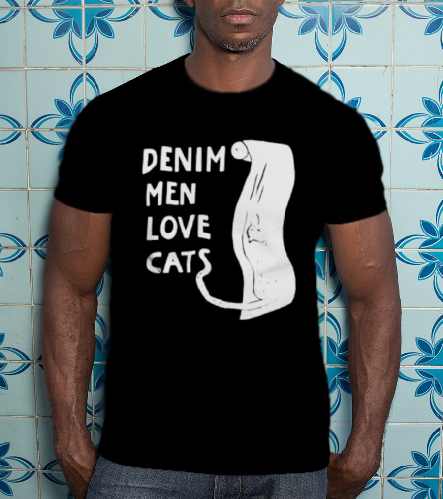 Denim Men Love Cats Fashion T-Shirt