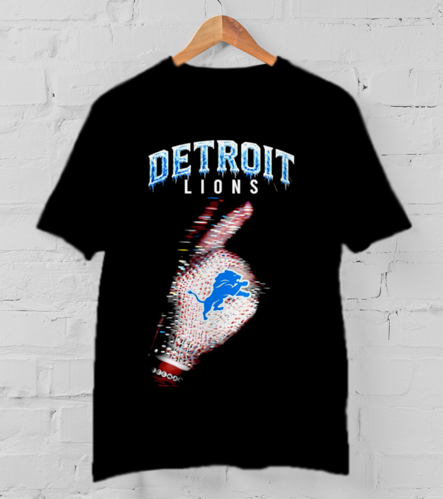 Detroit Lions Iceman 2026 Football Glove Fan T-Shirt