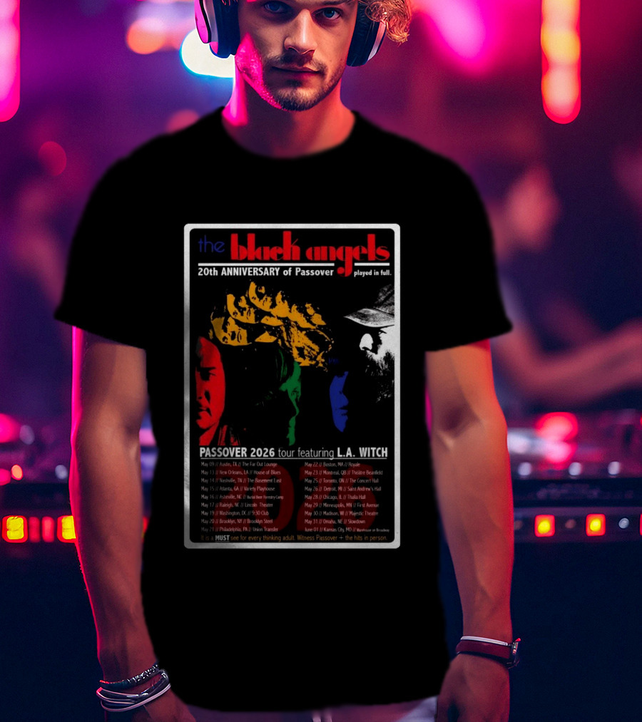 The Black Angels 20th Anniversary Passover 2026 Tour Featuring L.A. Witch T-Shirt