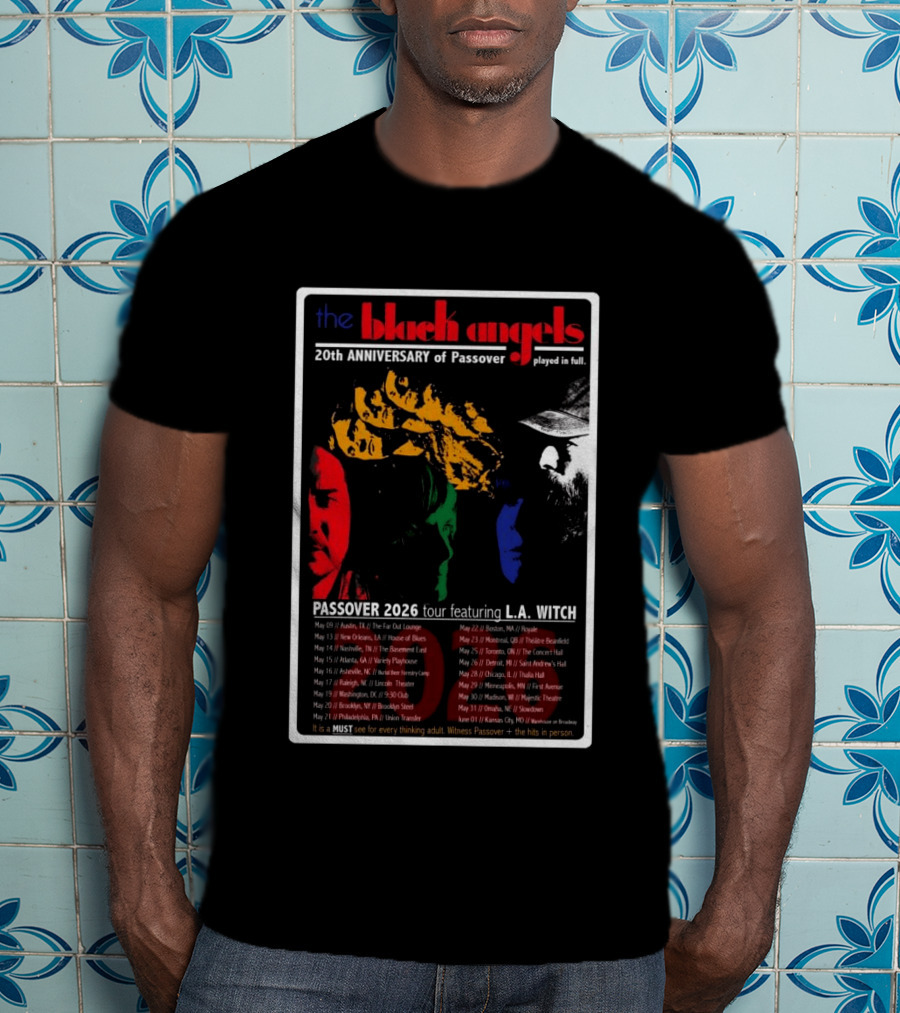 The Black Angels 20th Anniversary Passover 2026 Tour Featuring L.A. Witch T-Shirt
