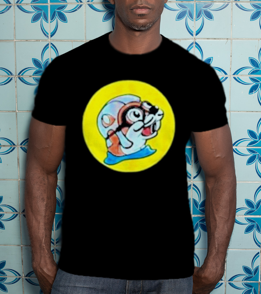 Gloopy Industries The Aquabeaver Cartoon Style Helmet And Water Circle T-Shirt