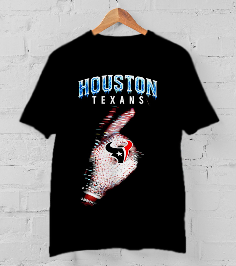 Houston Texans Iceman 2026 Glitch Hand T-Shirt