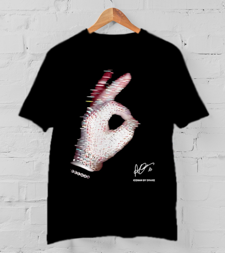 Iceman Hand Gesture By Drake Sign With Rhinestones T-Shirt