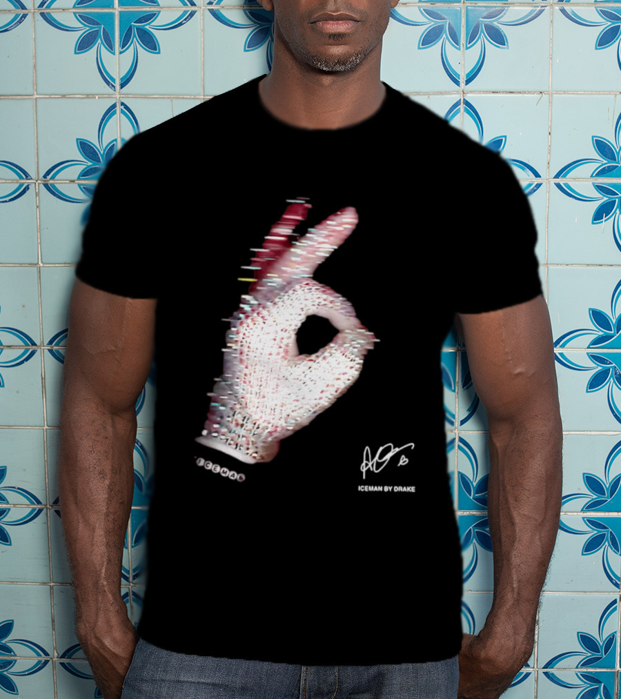 Iceman Hand Gesture By Drake Sign With Rhinestones T-Shirt