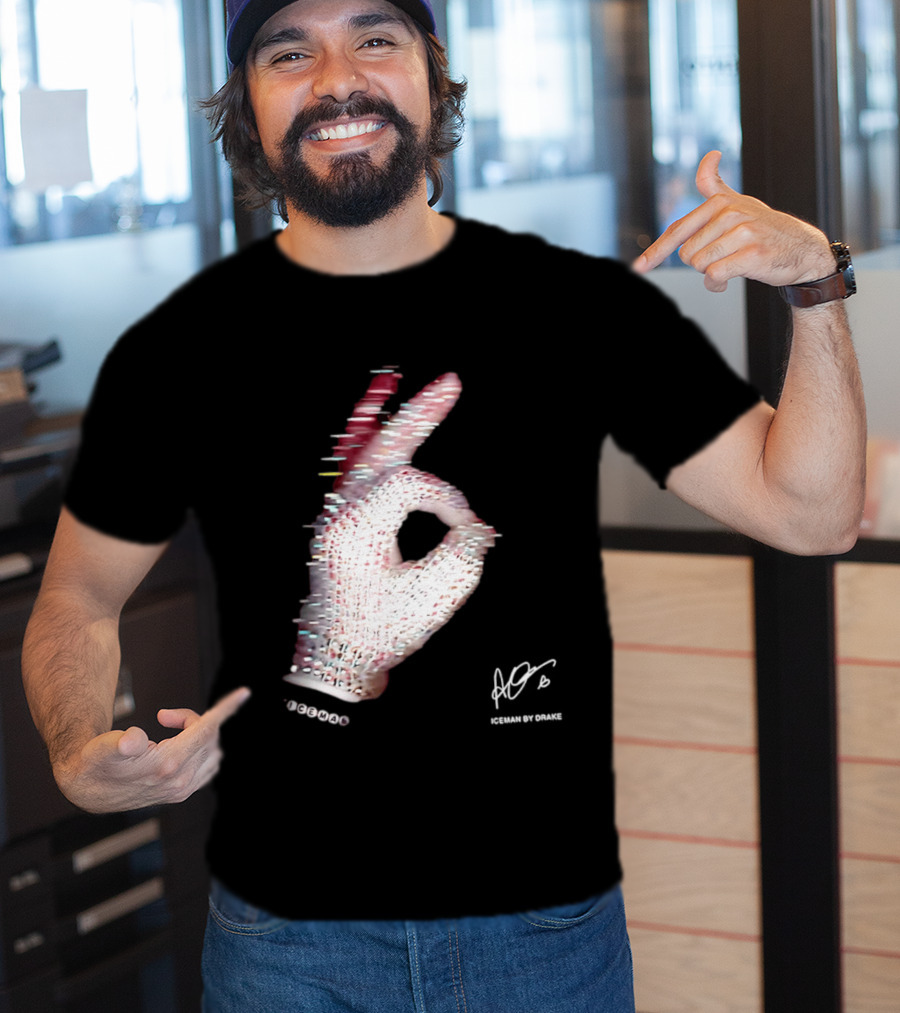 Iceman Hand Gesture By Drake Sign With Rhinestones T-Shirt