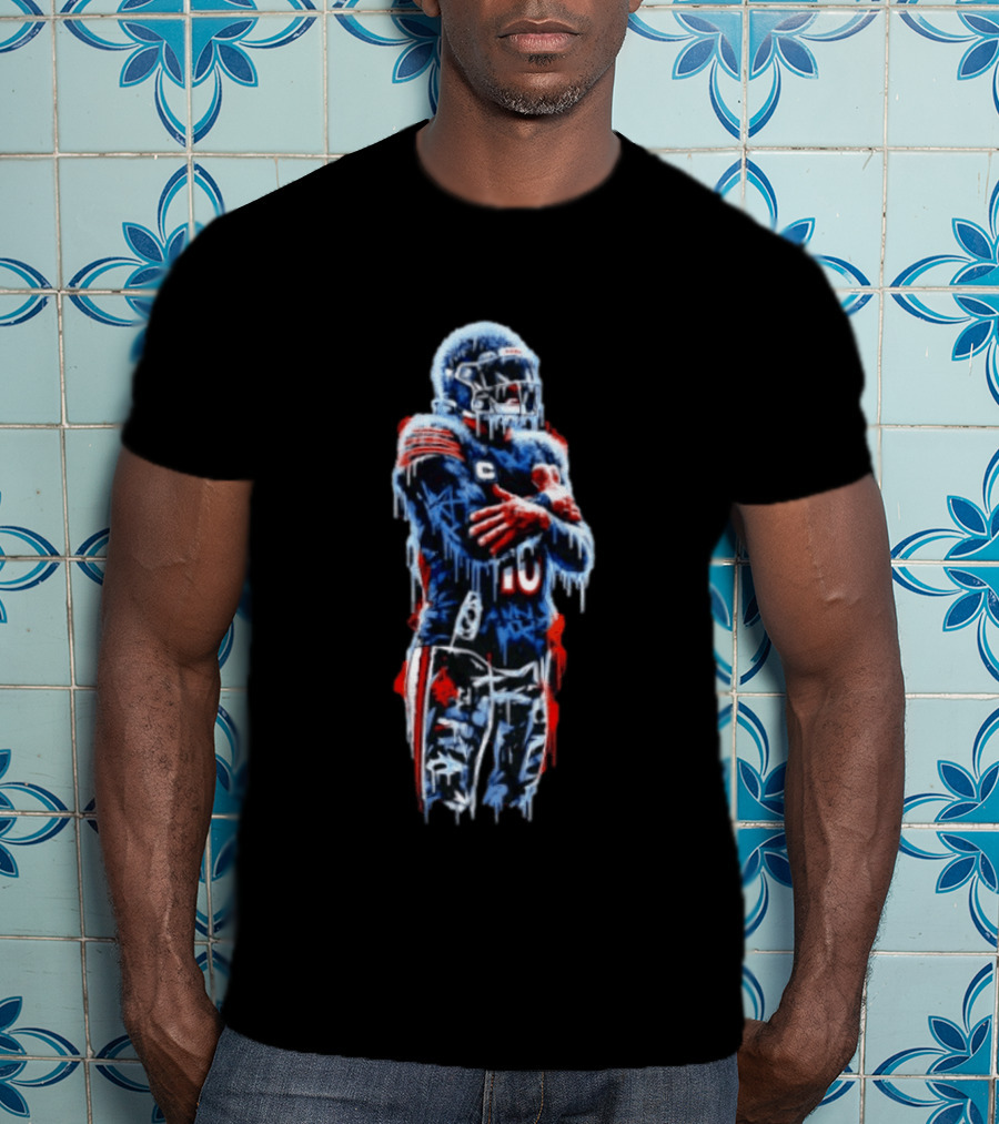 Iceman Chicago Bears Quarterback Caleb Williams Frozen Football T-Shirt