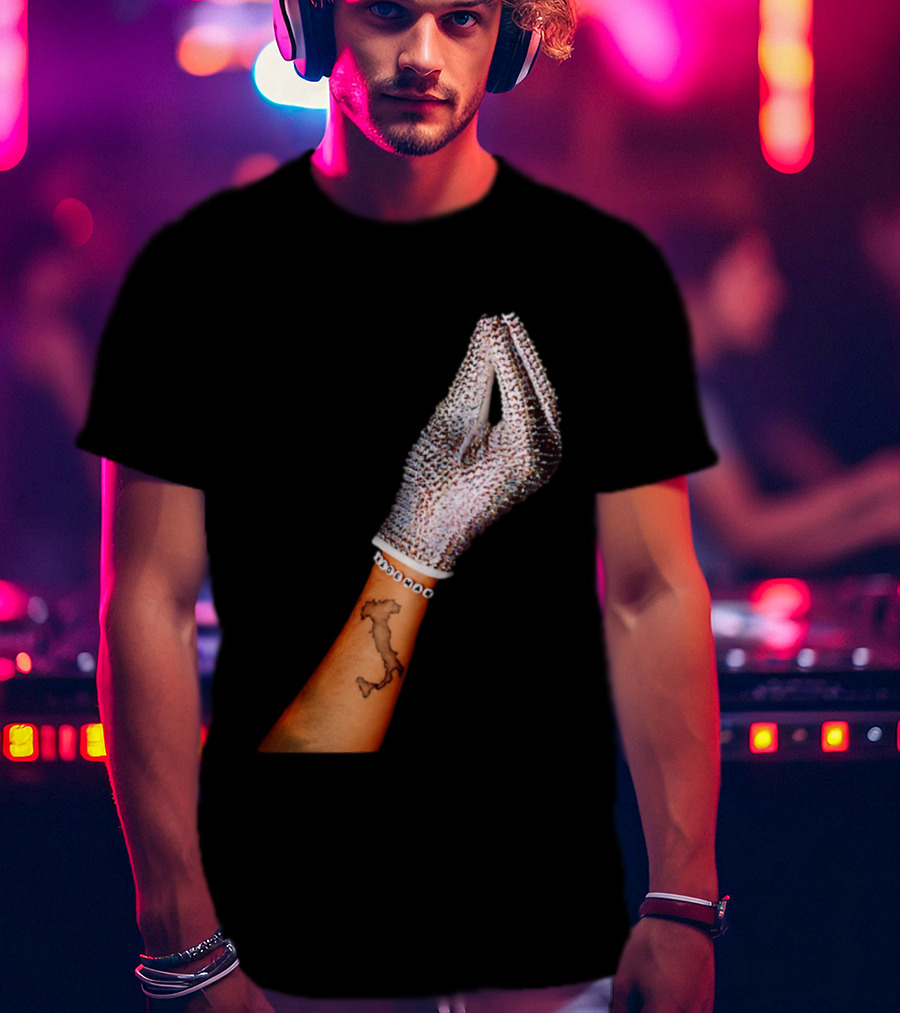 Mademan Italia Drake IceMan Glitter Glove Tattoo T-Shirt