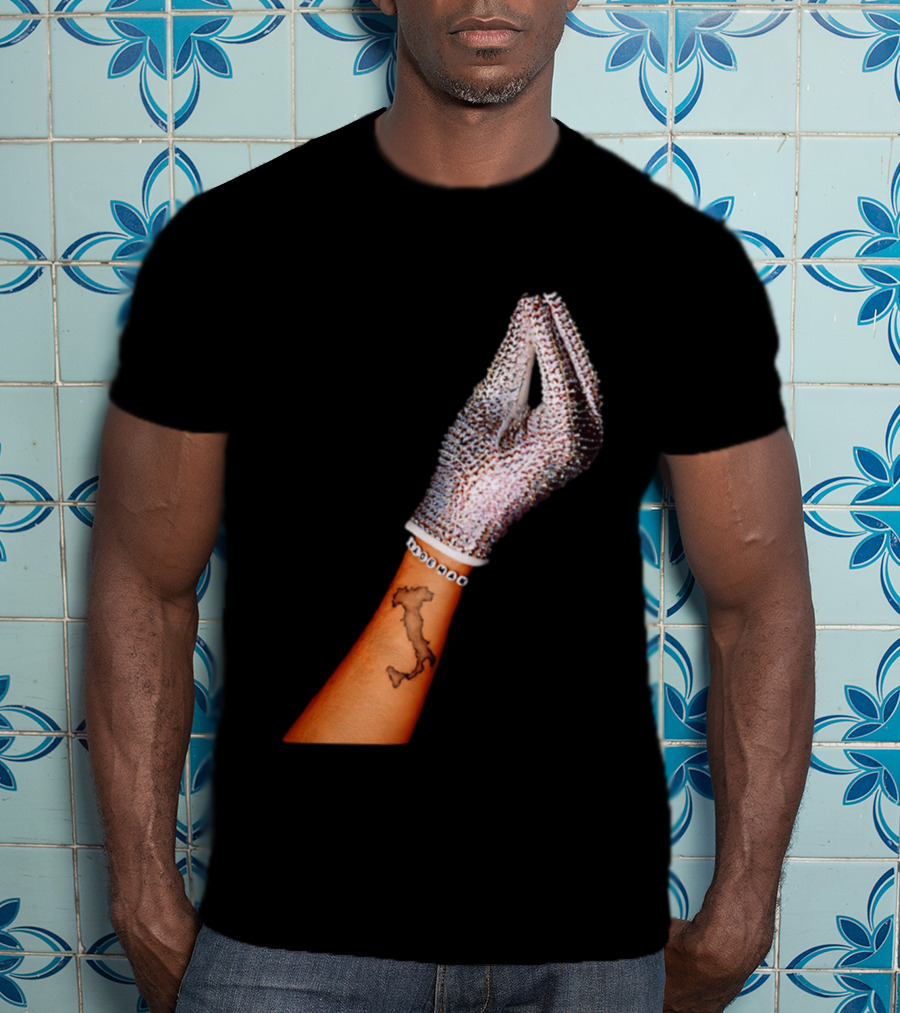 Mademan Italia Drake IceMan Glitter Glove Tattoo T-Shirt
