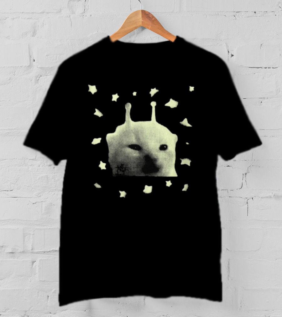Y2K Alien Cat Meme With Stars T-Shirt