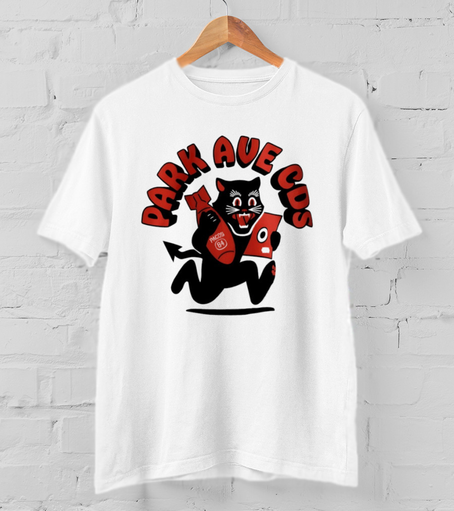 Park Ave CDS Black Cat Holding CD And Bomb T-Shirt