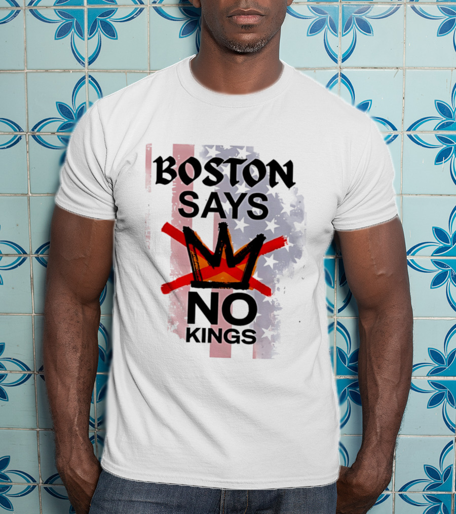 Boston Says No Kings Crown Symbol Stars T-Shirt